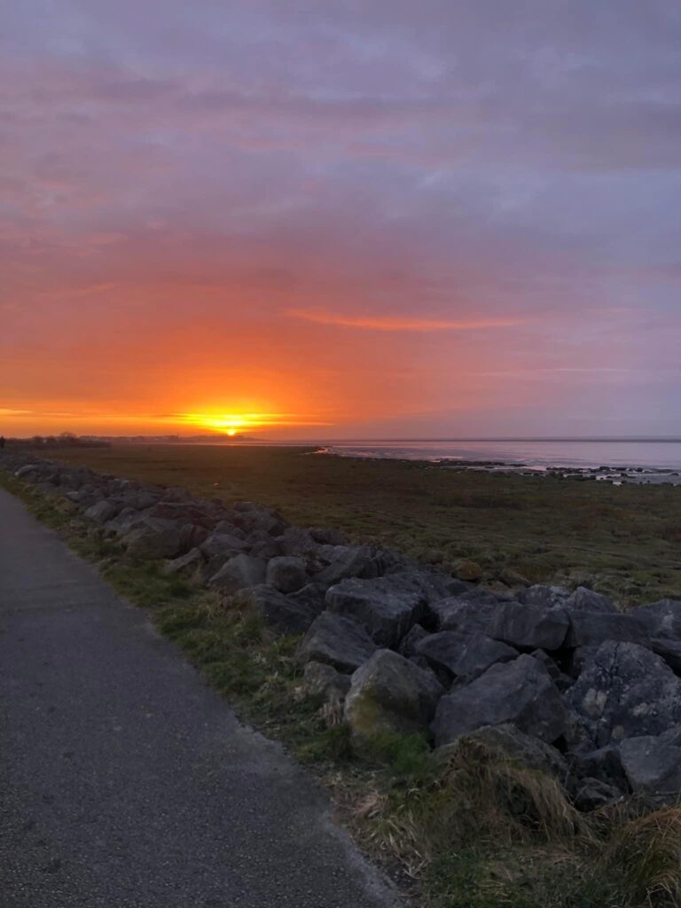 Sunset Path at Sandy Bay Caravan Park Preesall